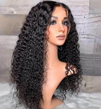 Black Kinky Curly Full Lace Human Hair Wig