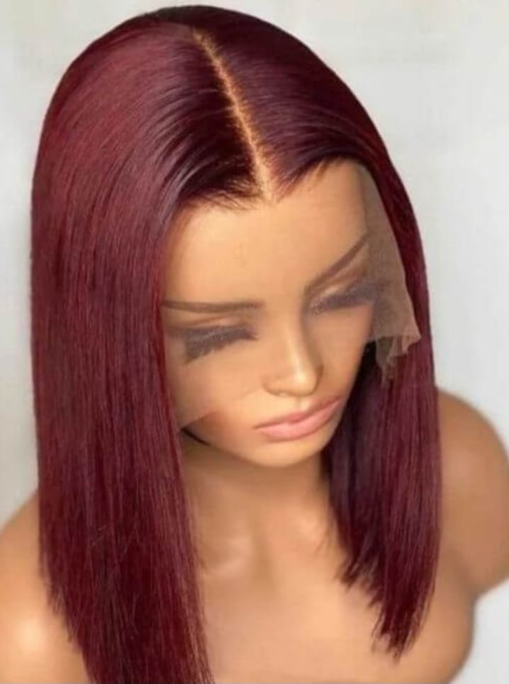 Short Dark Burgundy Wig